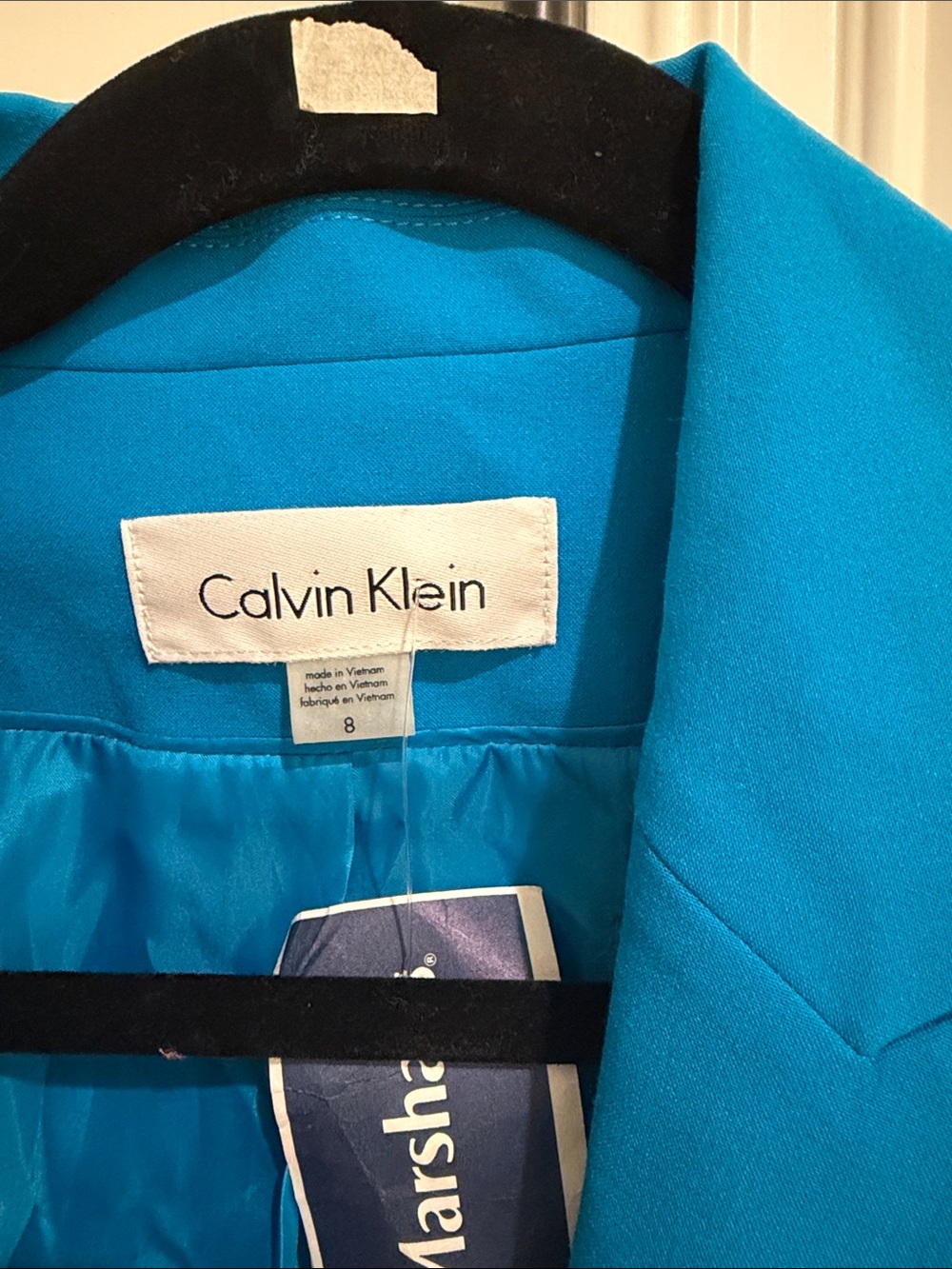 Calvin Klein blue size 8 blazer gold button NWT - Picture 3 of 3